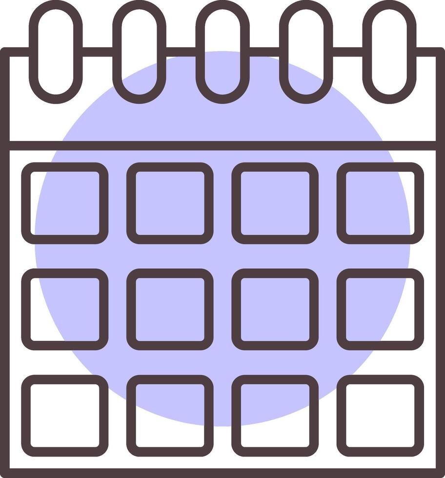 kalender lijn vorm kleuren icoon vector