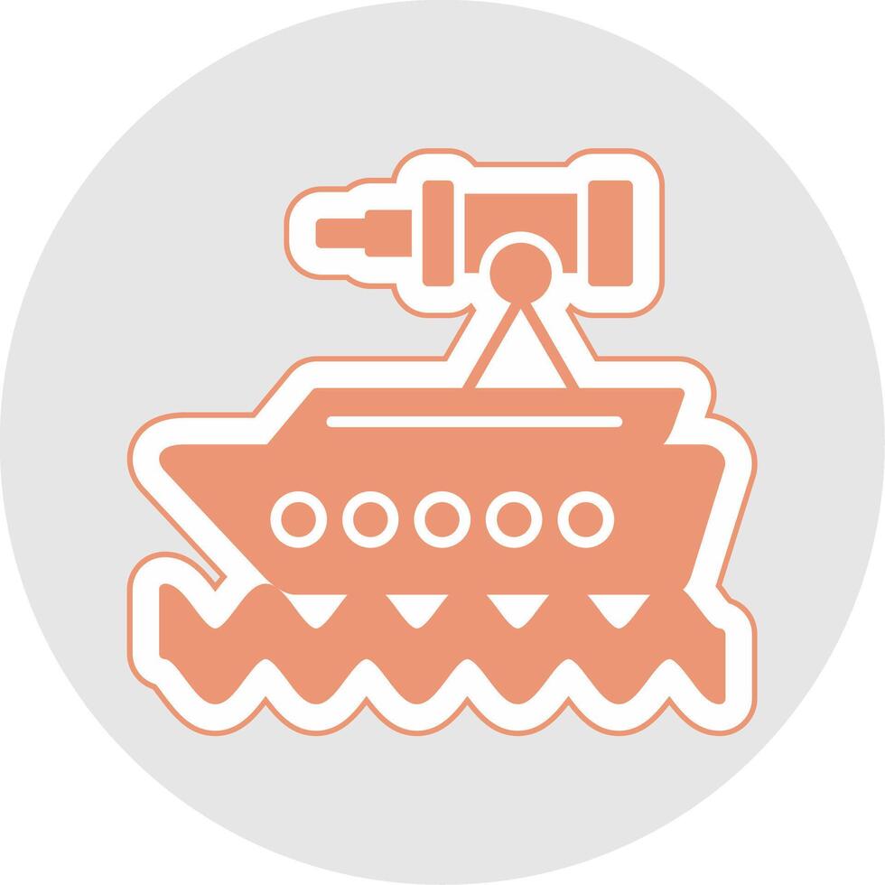 telescoop glyph veelkleurig sticker icoon vector