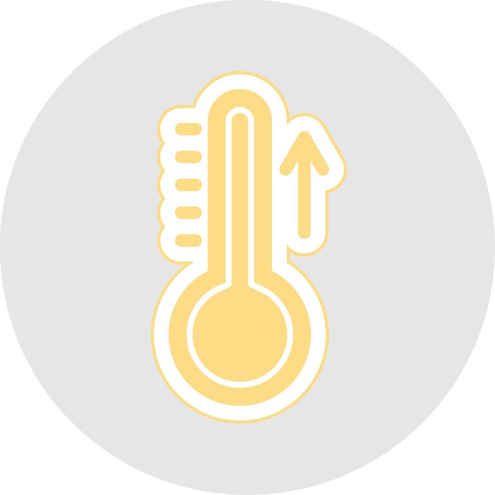 stijgende lijn temperatuur glyph veelkleurig sticker icoon vector