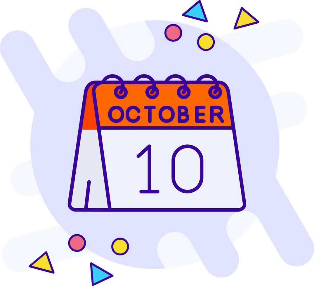 10e van oktober vrije stijl icoon vector