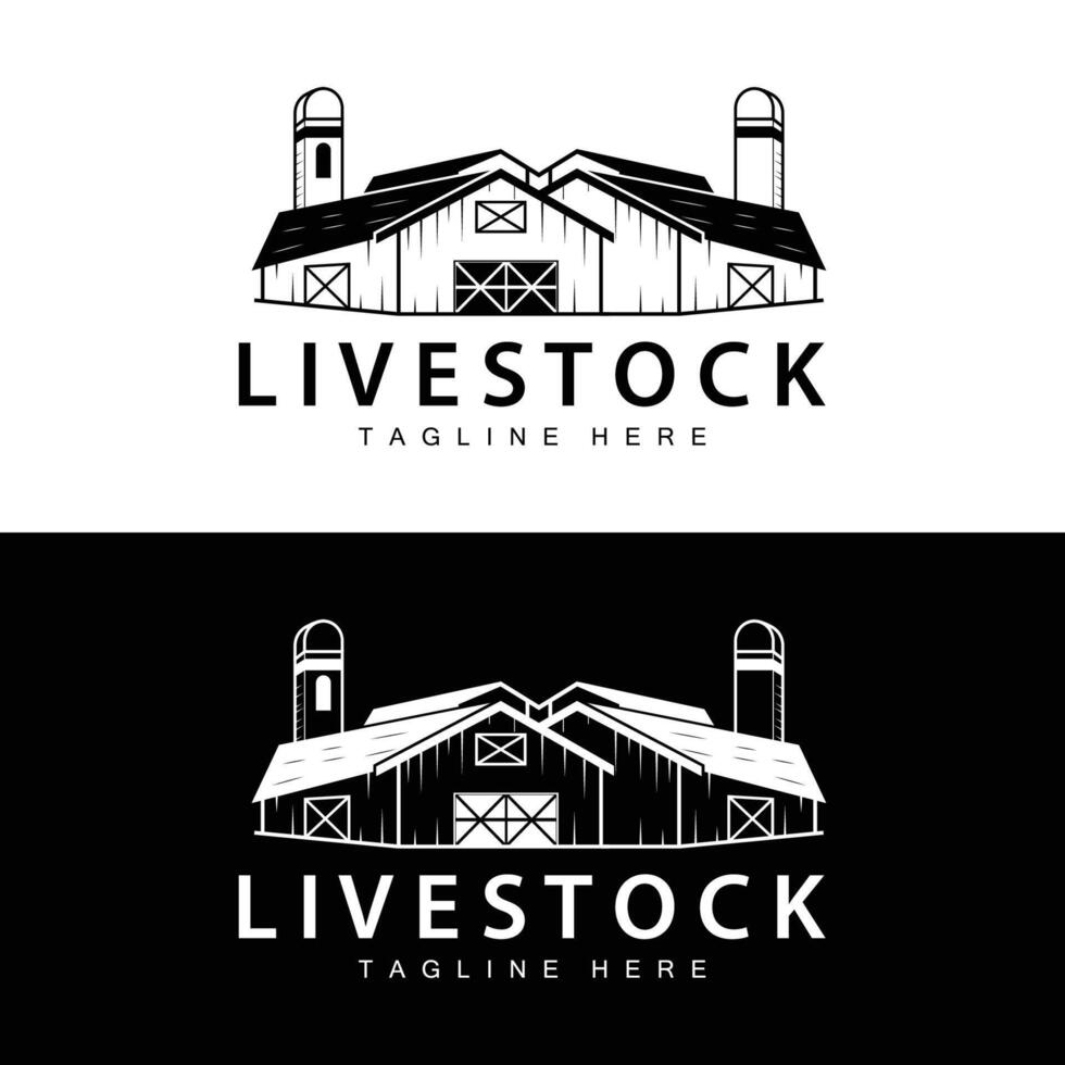 boerderij schuur logo vector magazijn gemakkelijk minimalistische wijnoogst oud dorp sjabloon illustratie