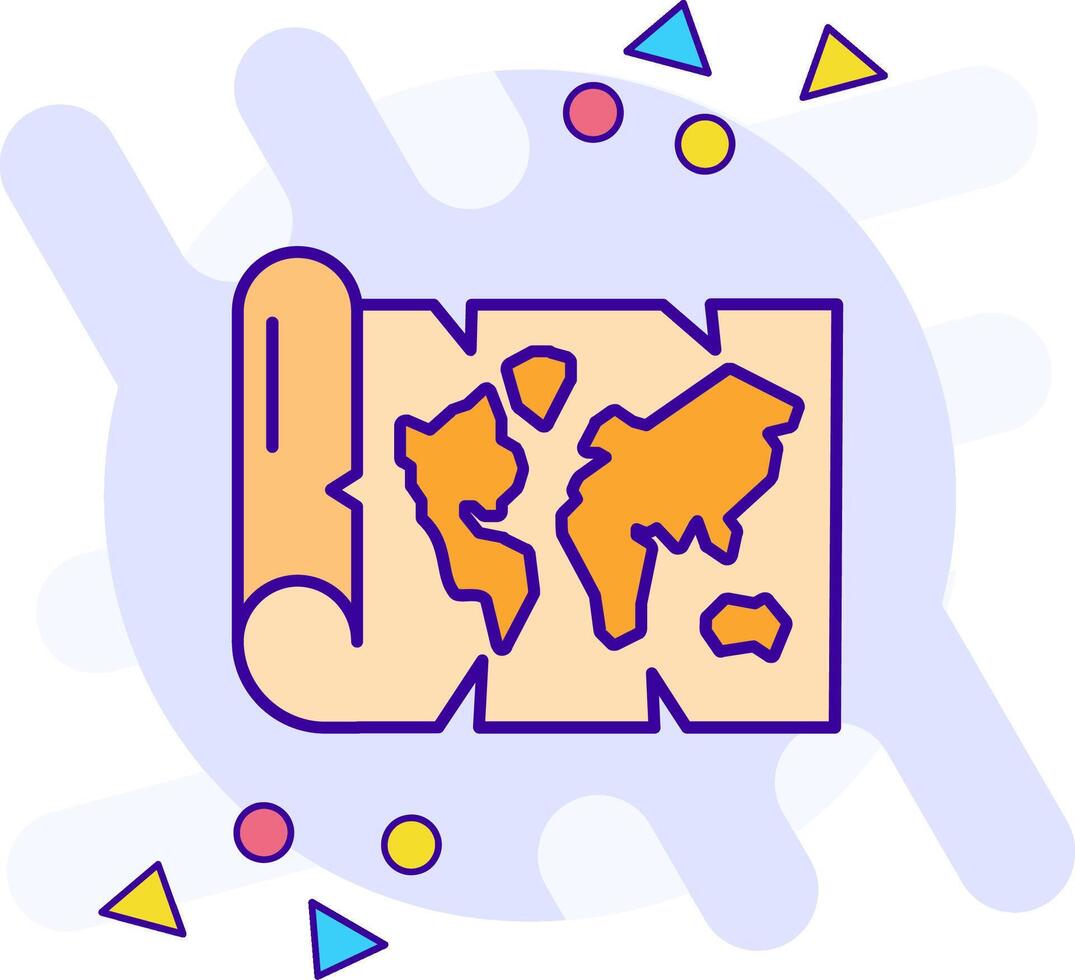 wereld kaart vrije stijl icoon vector