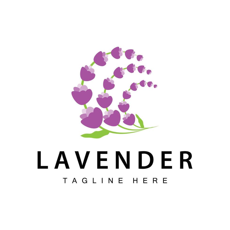 lavendel logo gemakkelijk ontwerp vector kunstmatig fabriek Purper kleur en aromatherapie lavendel bloem tuin sjabloon