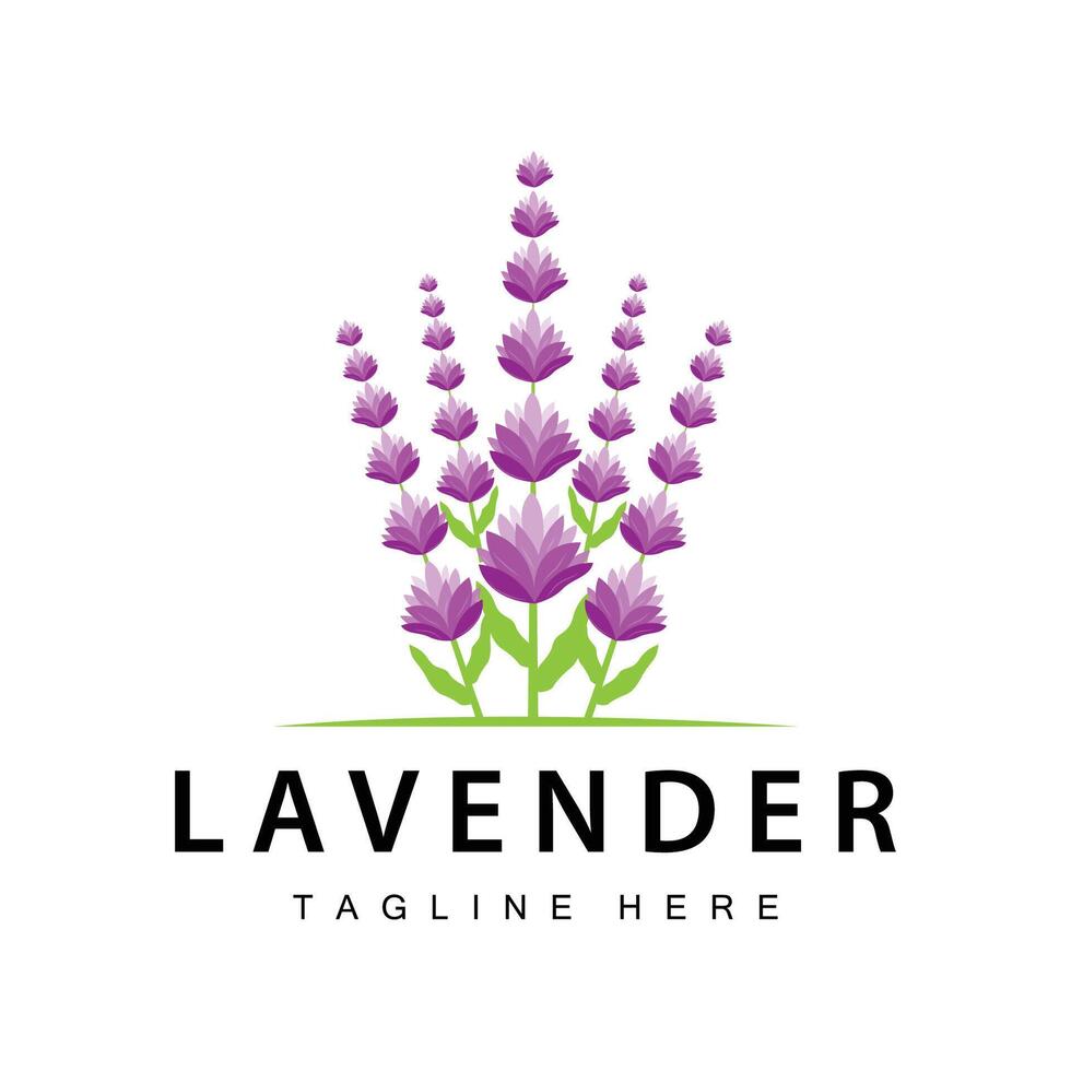 lavendel logo gemakkelijk ontwerp vector kunstmatig fabriek Purper kleur en aromatherapie lavendel bloem tuin sjabloon