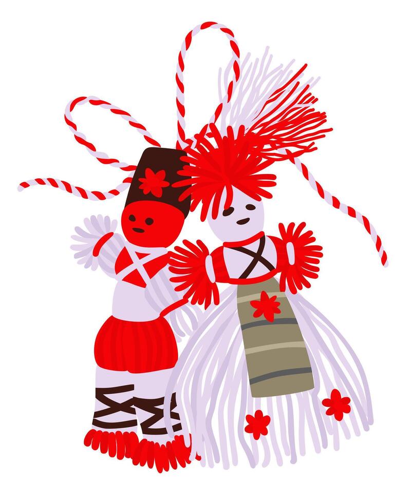 martisor. bij elkaar passen 1. martenitsa teken. vector geïsoleerd illustratie