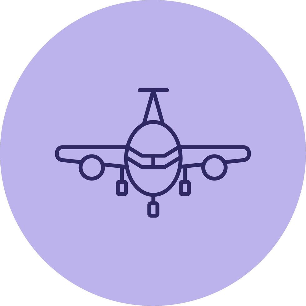vliegtuig lijn cirkel veelkleurig icoon vector