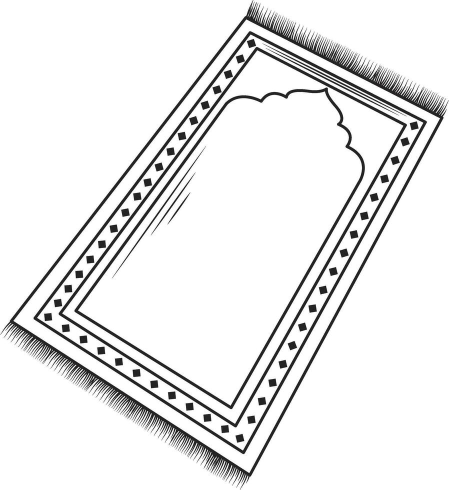 Islamitisch gebed mat of gebed tapijt vector icoon geïsoleerd Aan wit achtergrond, vector illustratie