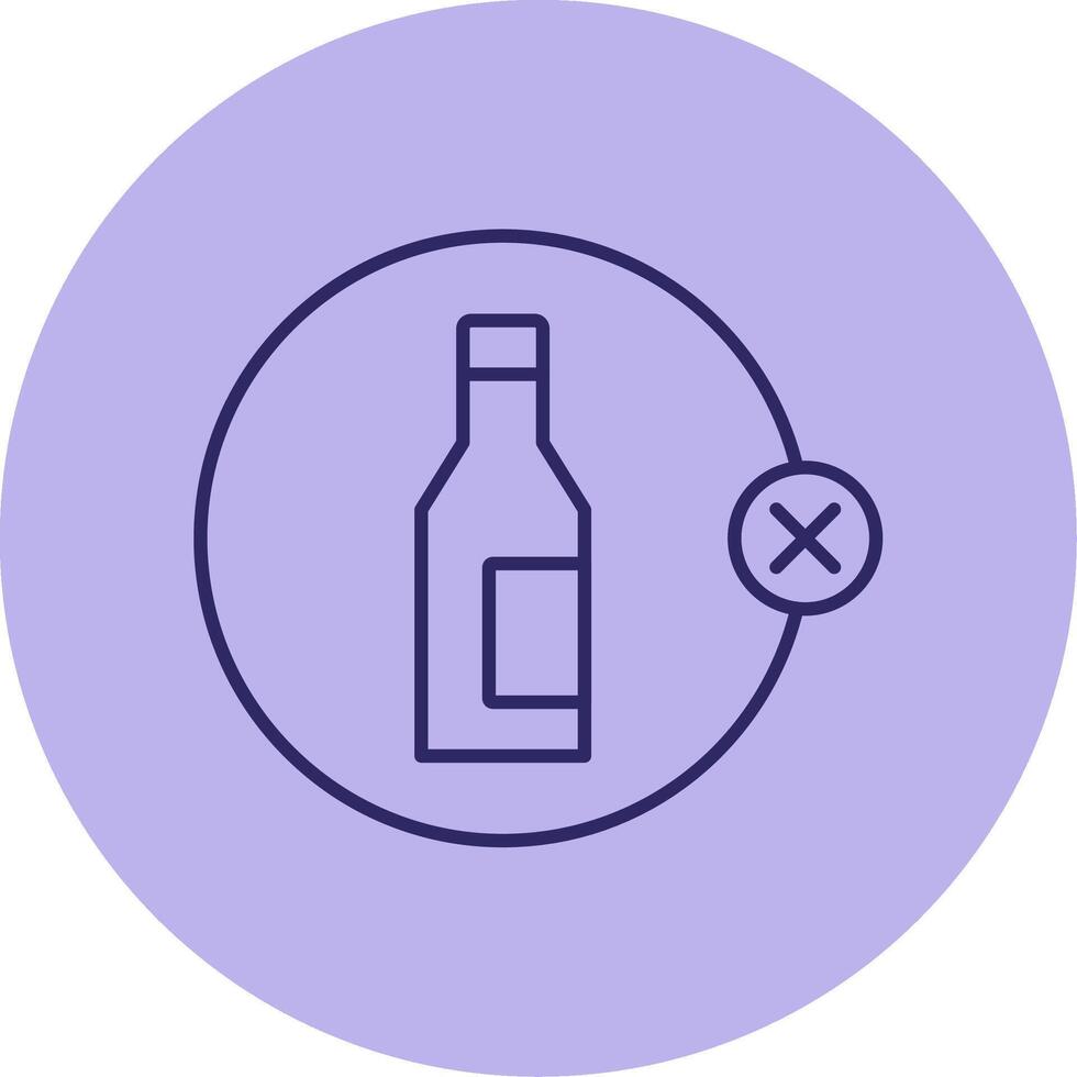 Nee alcohol lijn cirkel veelkleurig icoon vector