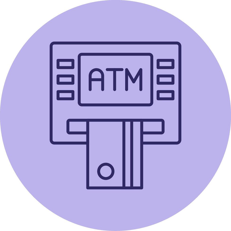 Geldautomaat machine lijn cirkel veelkleurig icoon vector