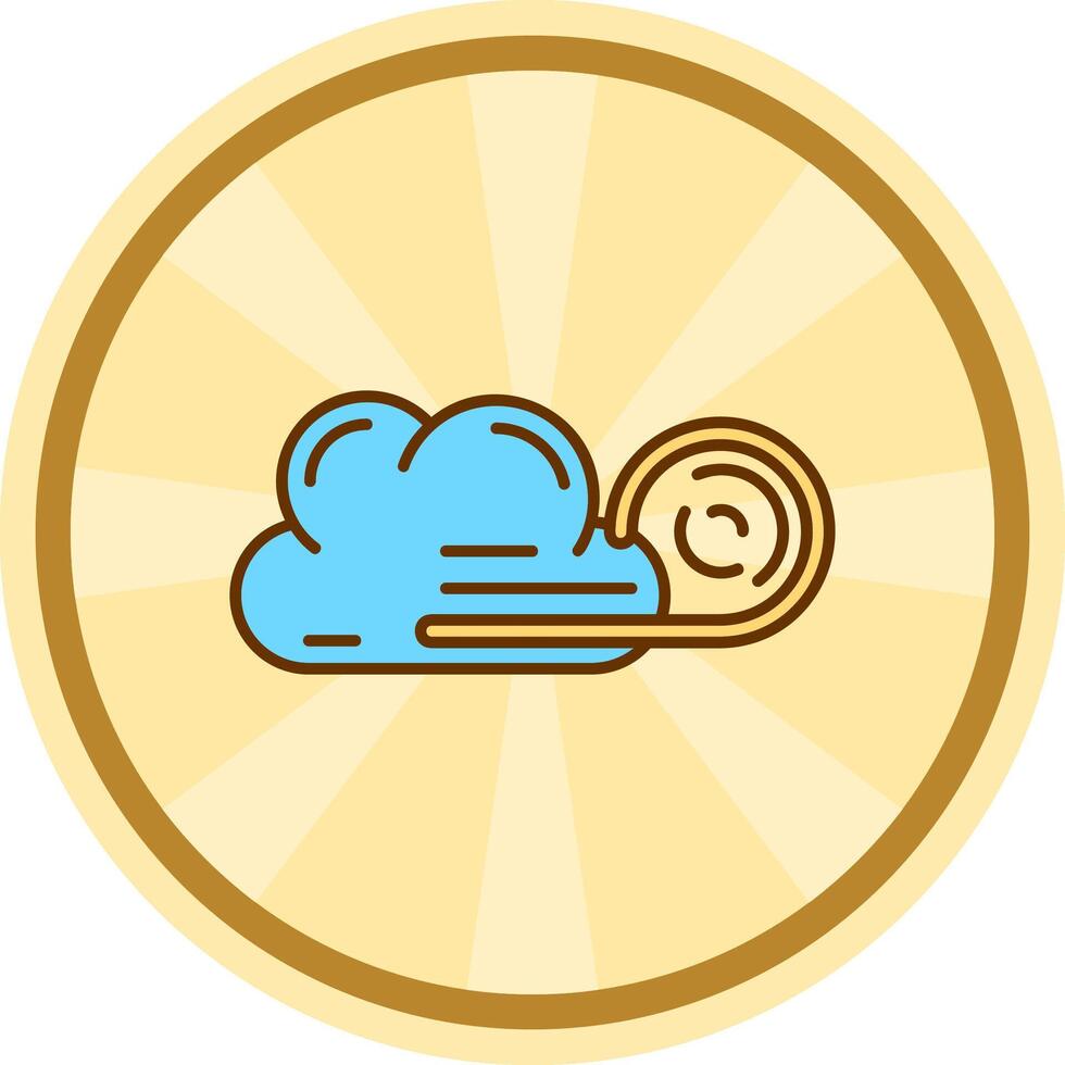 wind wolk grappig cirkel icoon vector