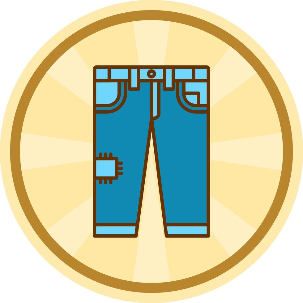 jeans grappig cirkel icoon vector