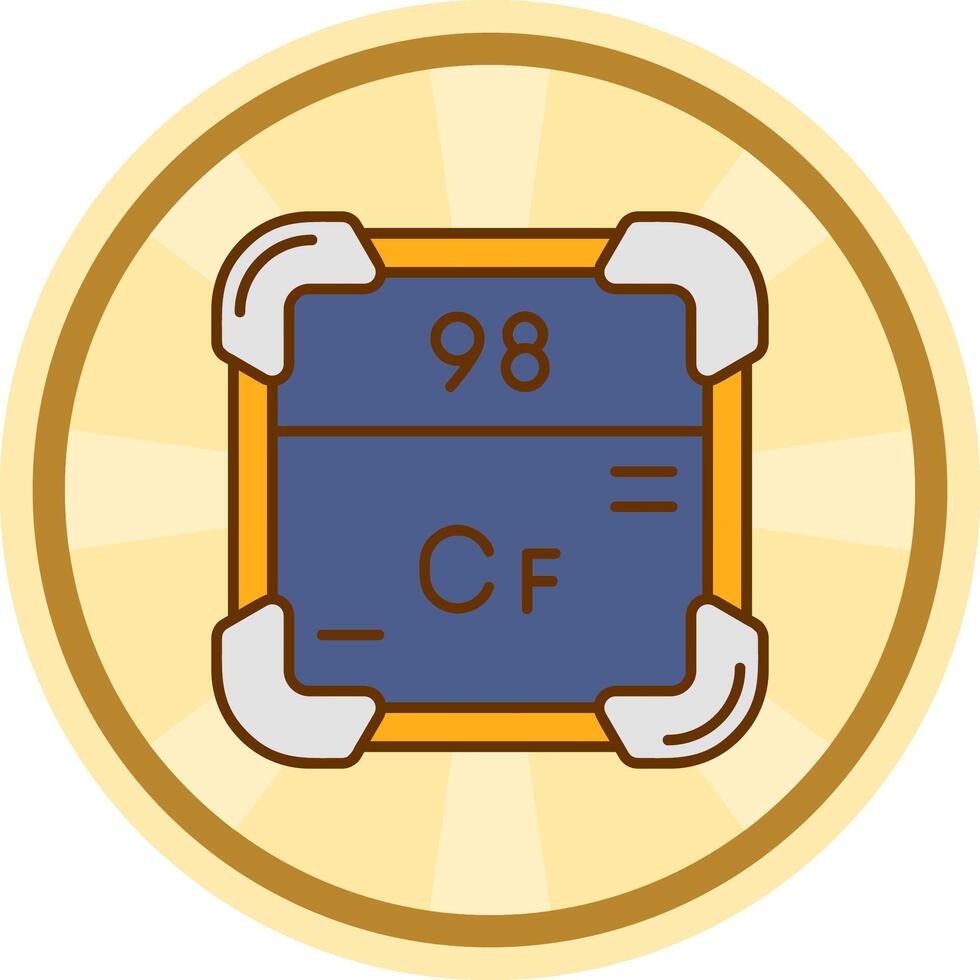 californium grappig cirkel icoon vector