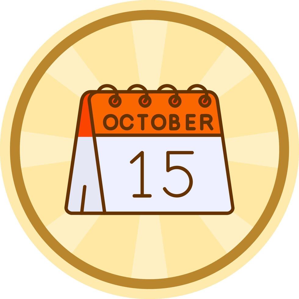 15e van oktober grappig cirkel icoon vector