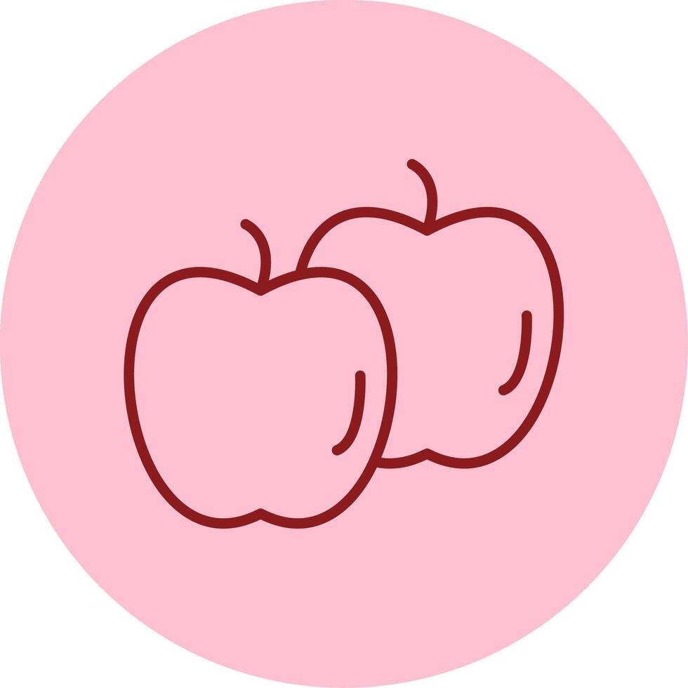 appels lijn cirkel veelkleurig icoon vector