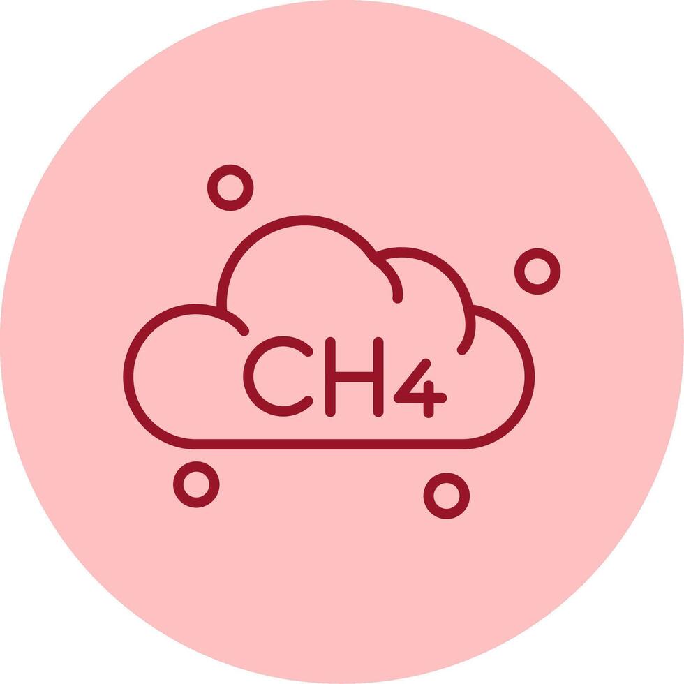 methaan lijn cirkel veelkleurig icoon vector