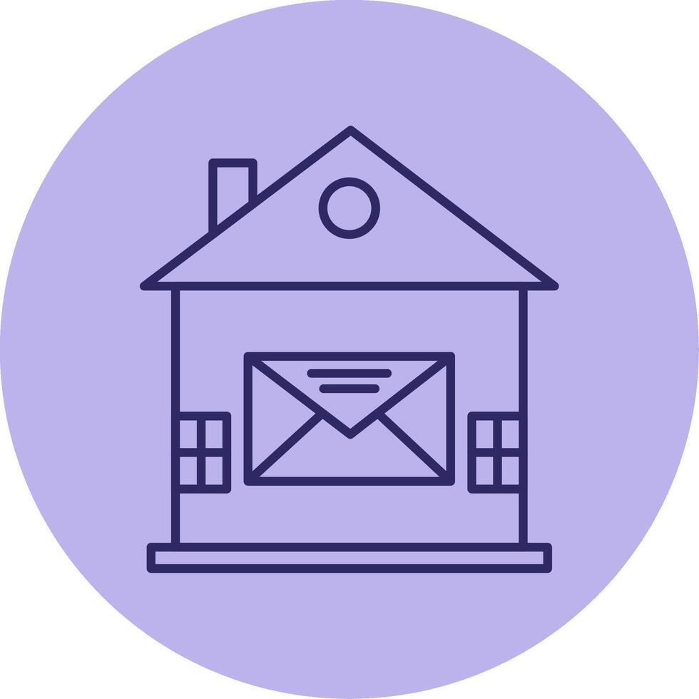 huis mail lijn cirkel veelkleurig icoon vector