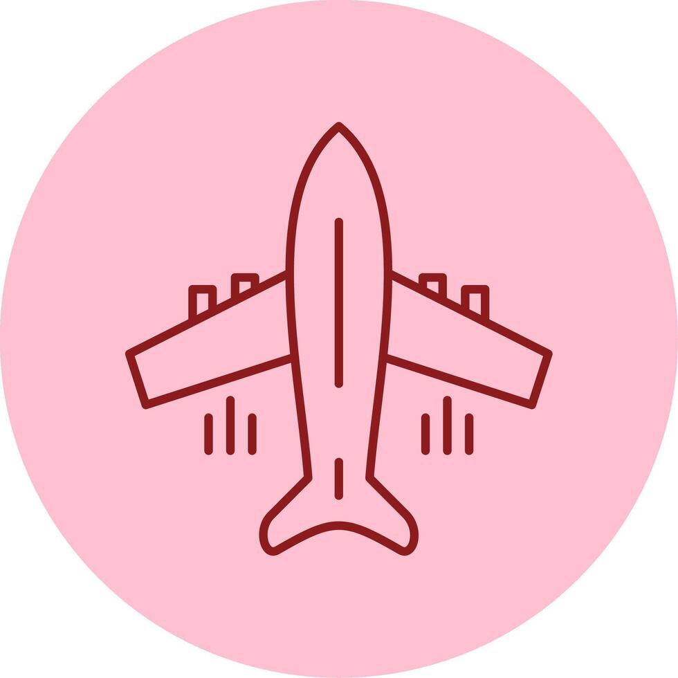 vliegend vliegtuig lijn cirkel veelkleurig icoon vector