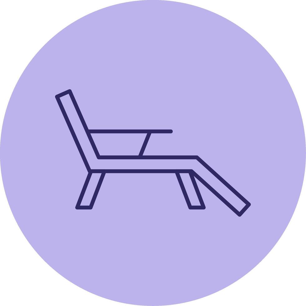 dek stoel lijn cirkel veelkleurig icoon vector