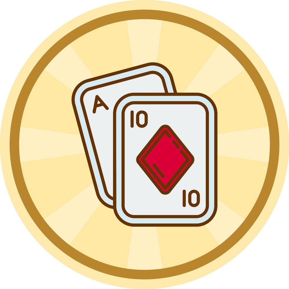 poker grappig cirkel icoon vector