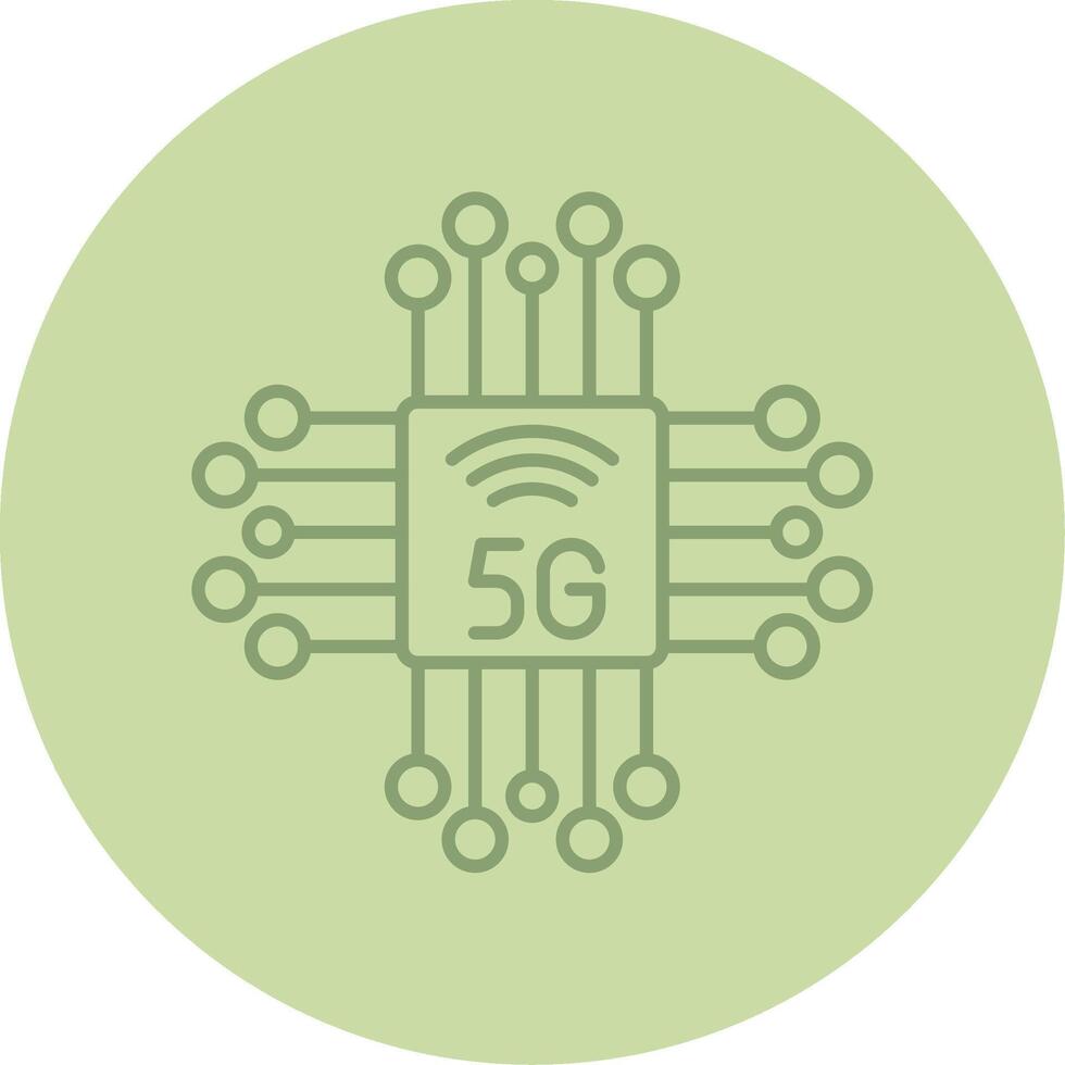 chipset lijn cirkel veelkleurig icoon vector