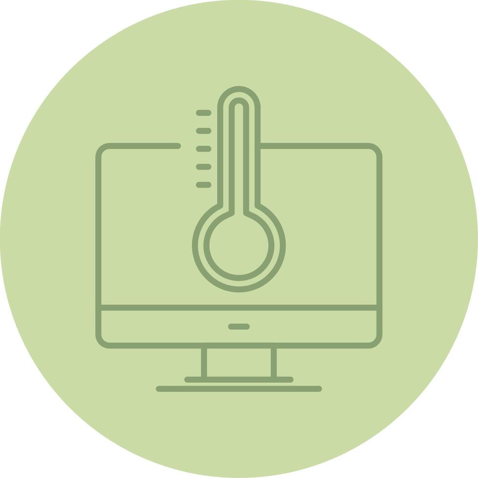 temperatuur lijn cirkel veelkleurig icoon vector