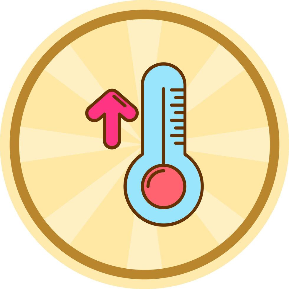 hoog temperatuur grappig cirkel icoon vector