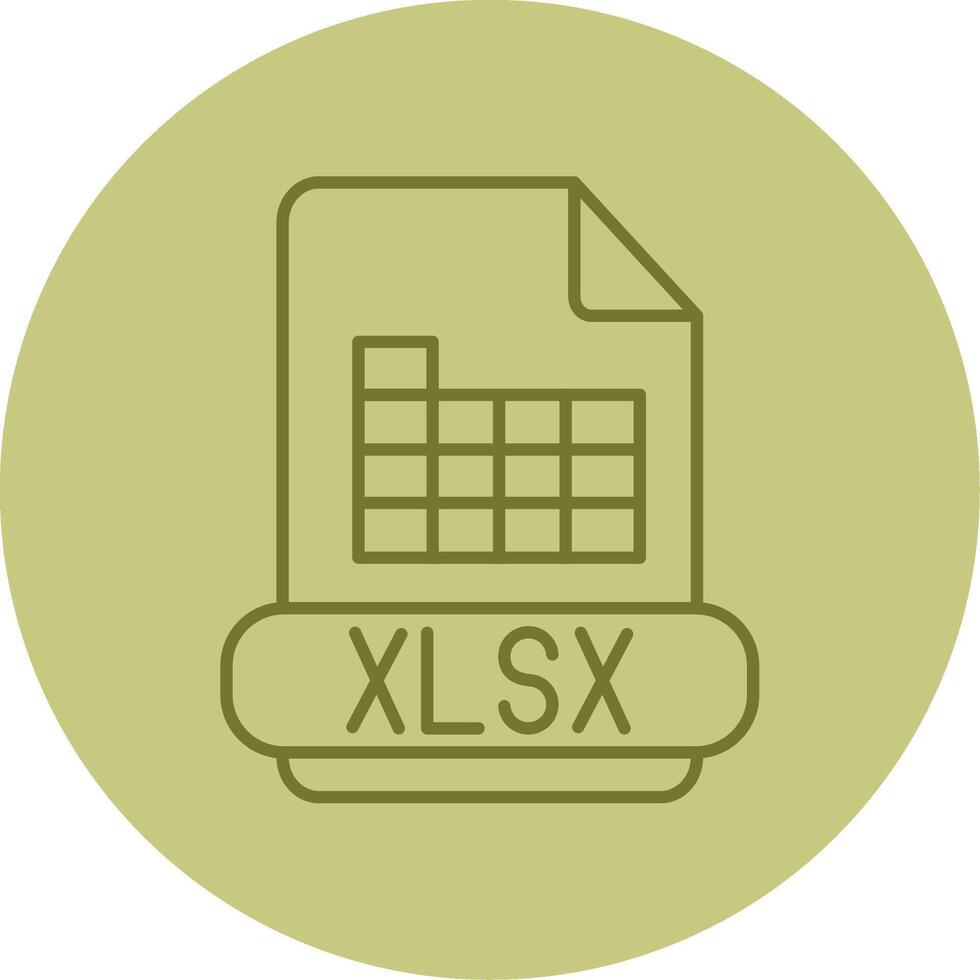 xlsx lijn cirkel veelkleurig icoon vector