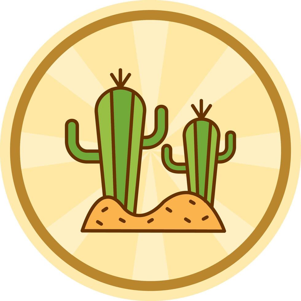 cactus grappig cirkel icoon vector