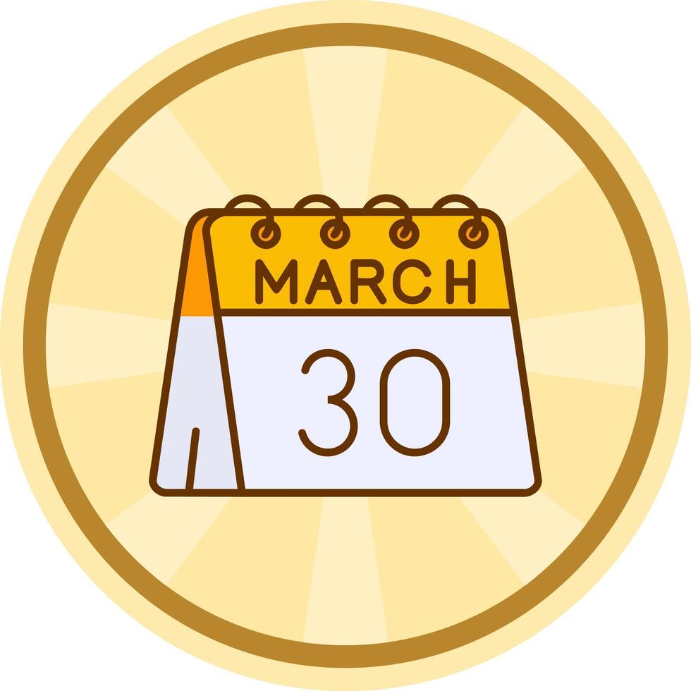 30e van maart grappig cirkel icoon vector