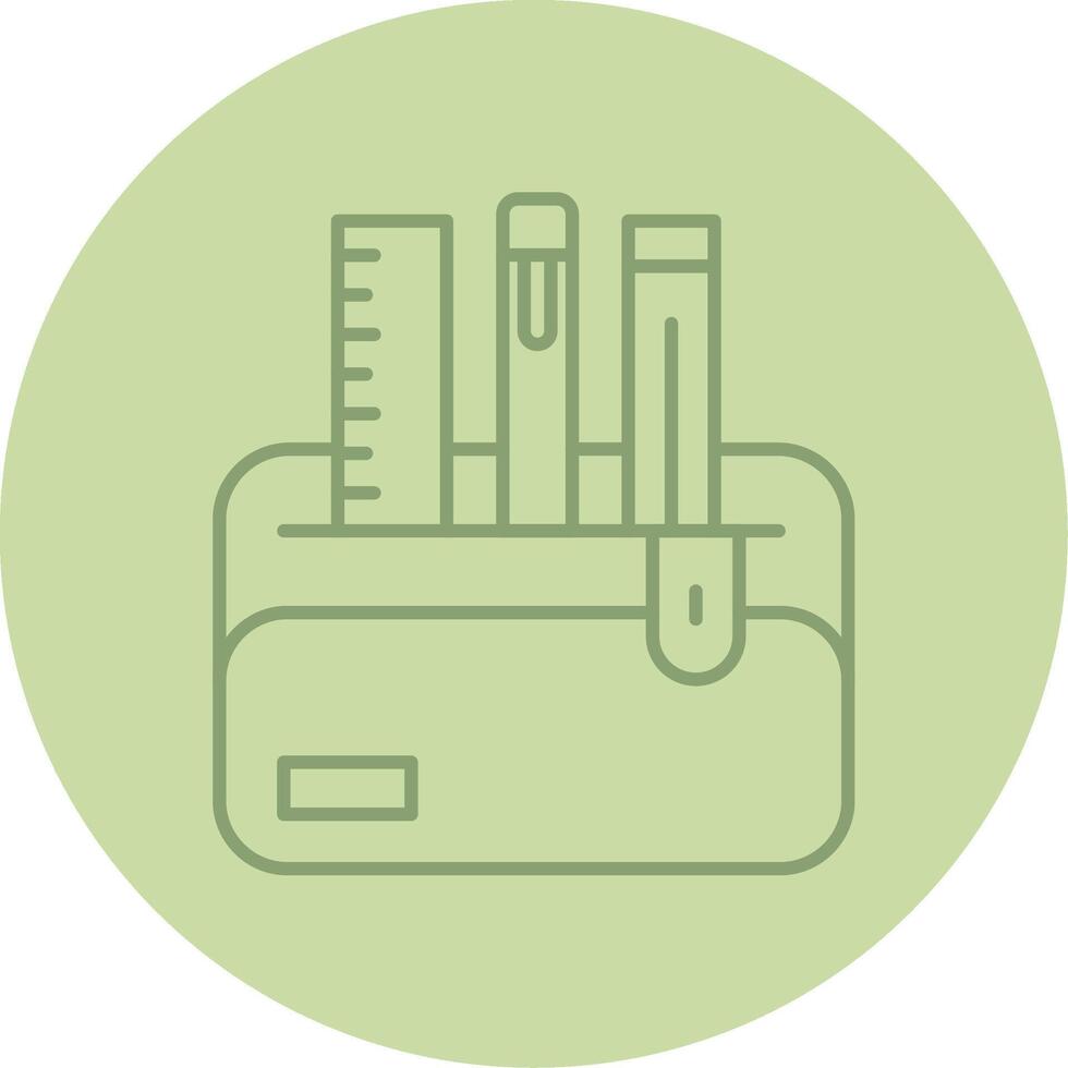 potlood geval lijn cirkel veelkleurig icoon vector