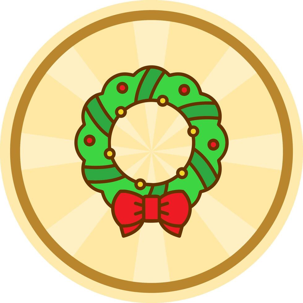 Kerstmis krans grappig cirkel icoon vector