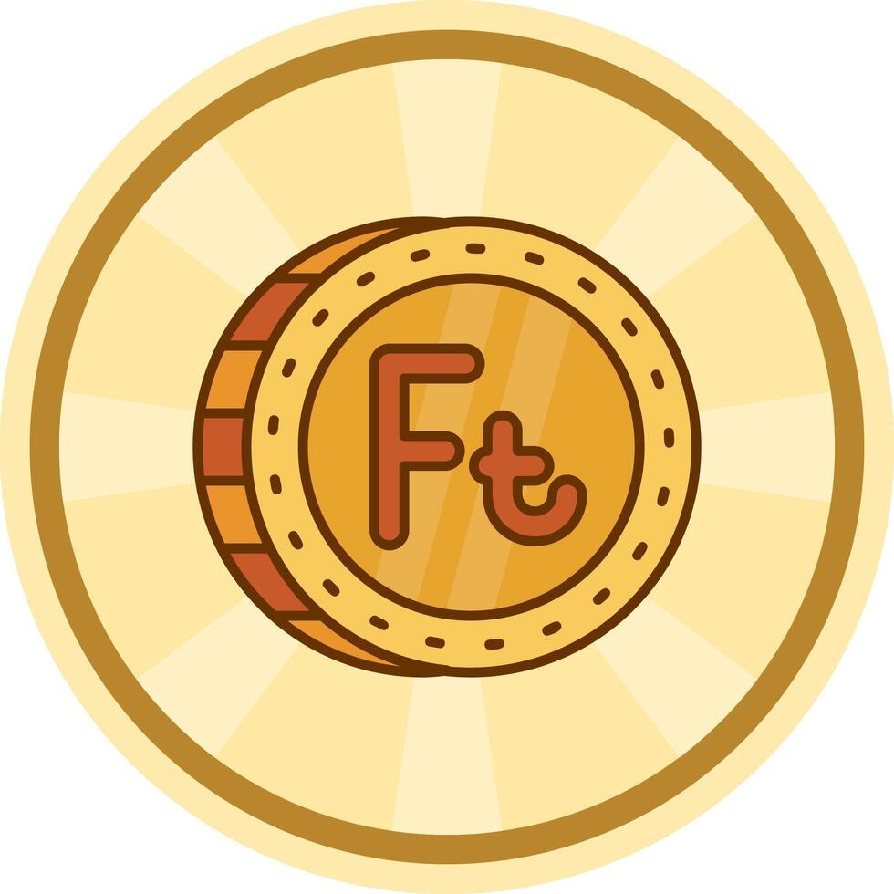 forint grappig cirkel icoon vector