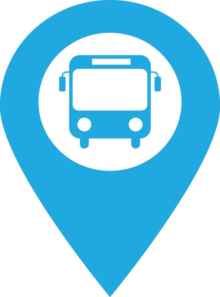 kaart wijzer met bus icoon . bus station plaats pin icoon vector