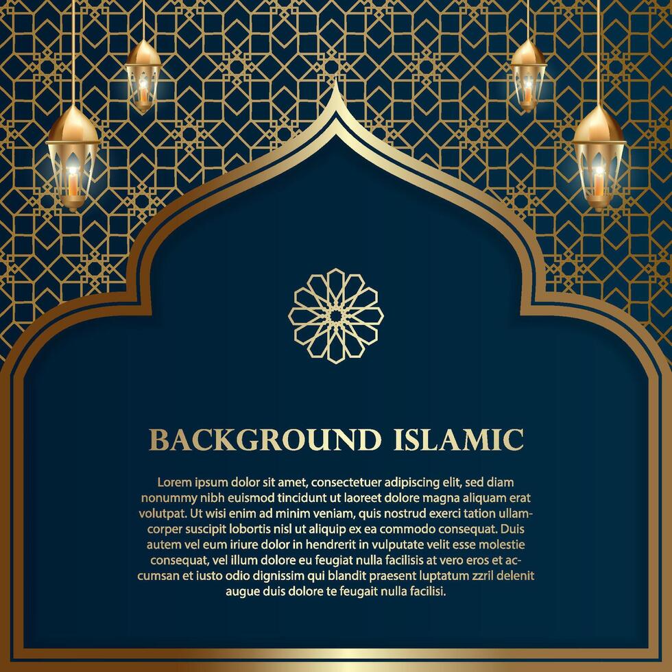 Islamitisch of Arabisch achtergrond. luxe goud patroon kleur, donker kleur. kan worden gebruikt voor viering dag groeten vector