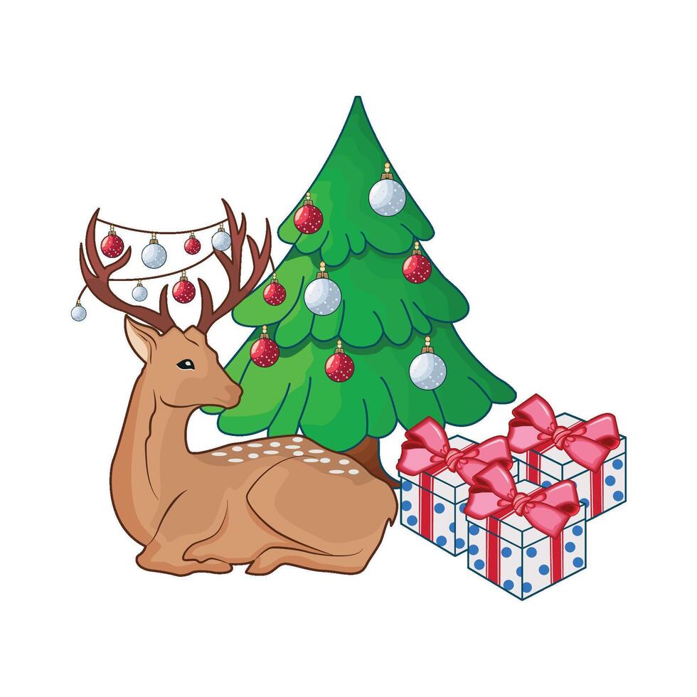 illustratie van Kerstmis hert vector