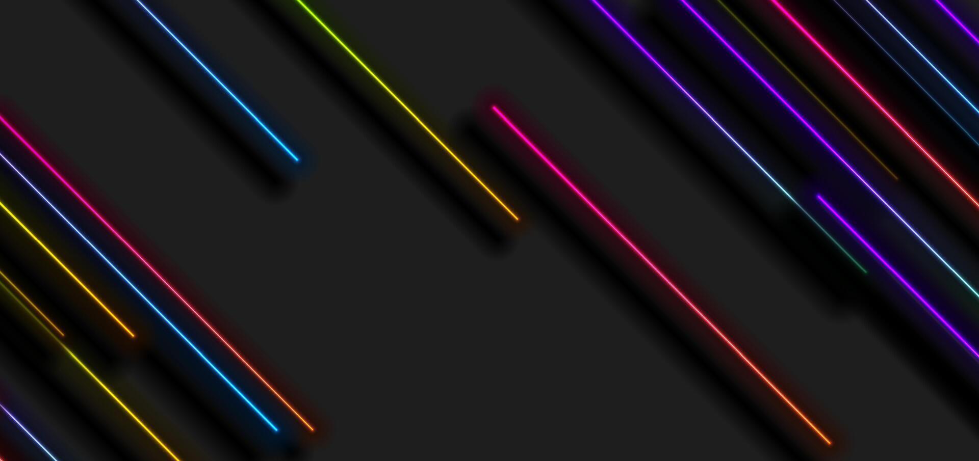 kleurrijk neon laser lijnen technologie abstract achtergrond vector