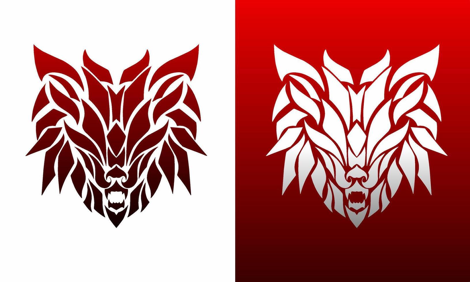 illustratie vector grafiek van sjabloon logo ontwerp abstract tatoeëren in de vorm van een wolf
