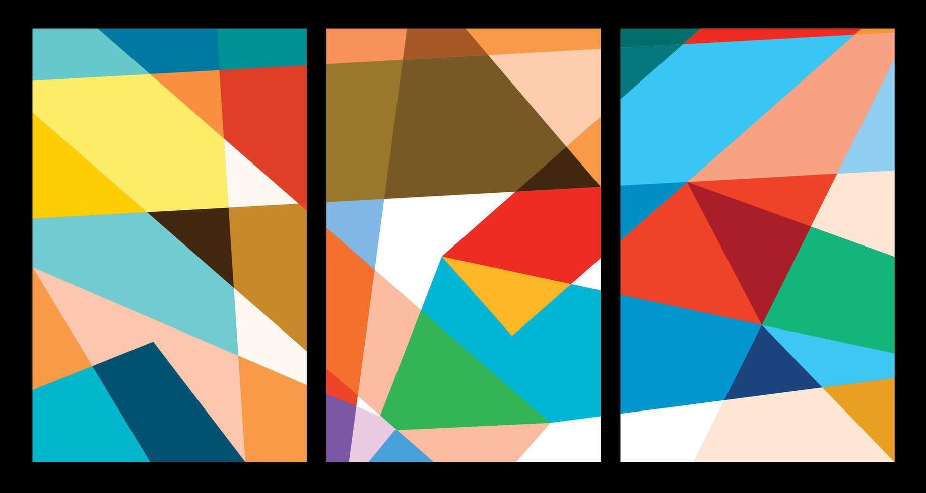 vector kleurrijk abstract meetkundig poster voor zomer 2024