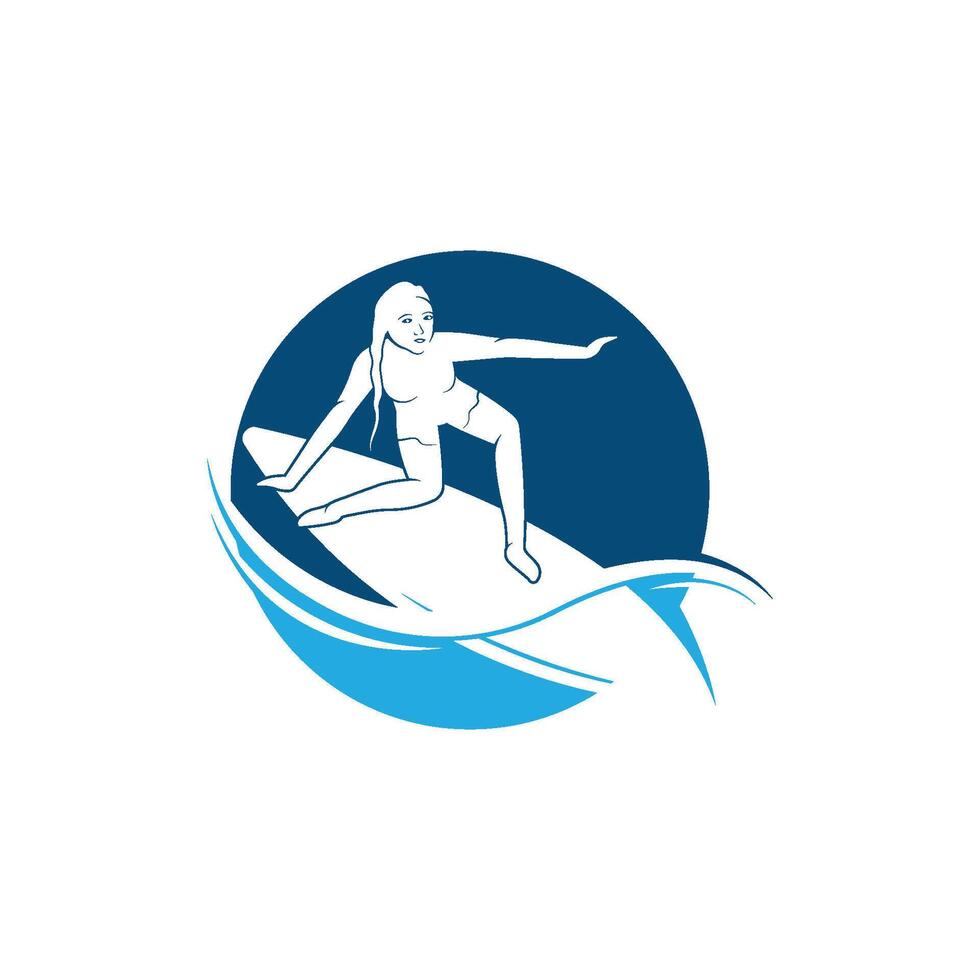 surfing met water Golf logo vector sjabloon, illustratie symbool