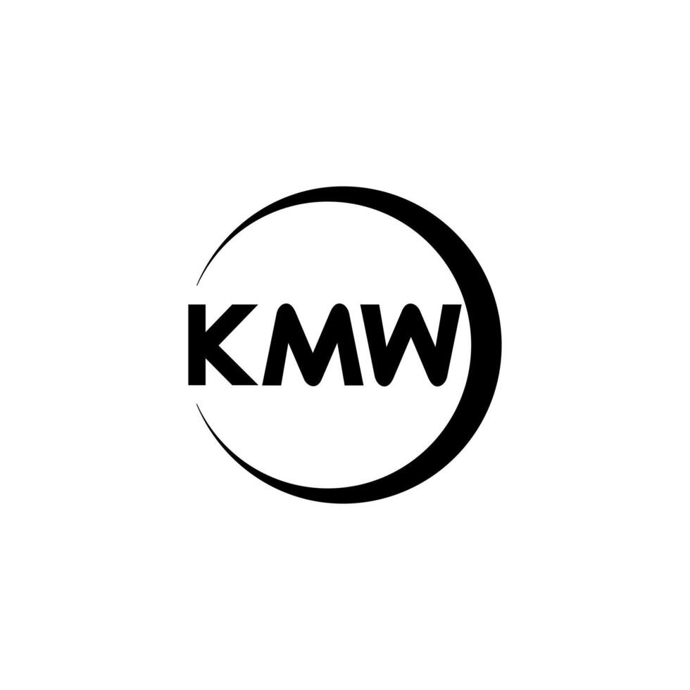 kmw brief logo ontwerp, inspiratie voor een uniek identiteit. modern elegantie en creatief ontwerp. watermerk uw succes met de opvallend deze logo. vector