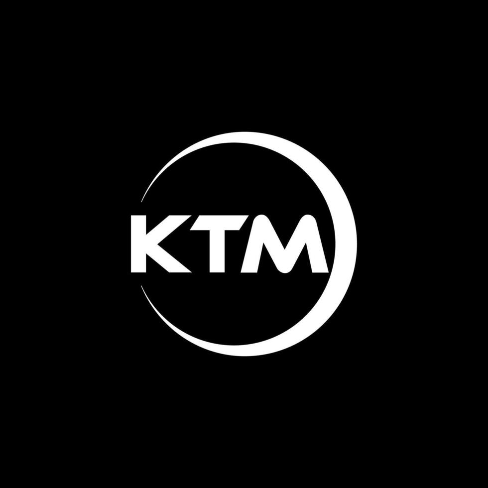ktm brief logo ontwerp, inspiratie voor een uniek identiteit. modern elegantie en creatief ontwerp. watermerk uw succes met de opvallend deze logo. vector
