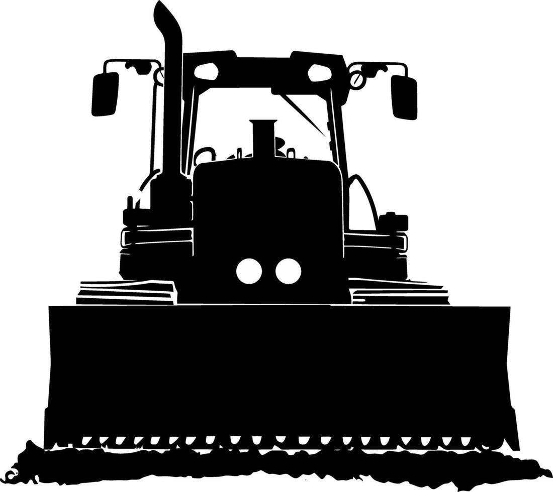 ai gegenereerd silhouet bulldozer bouw zwaar machine uitrusting zwart kleur enkel en alleen vector