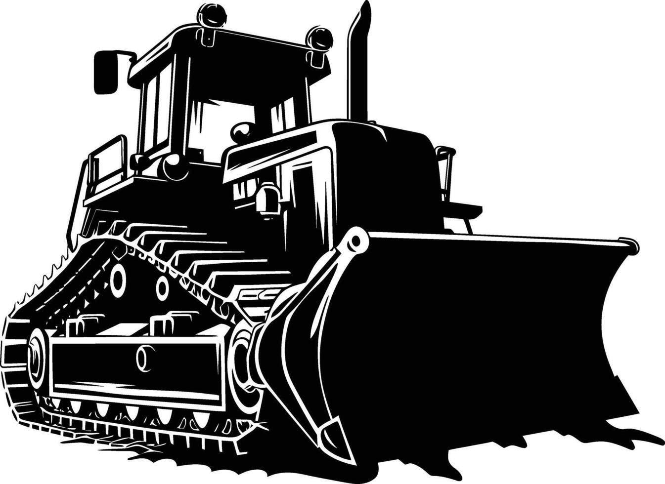 ai gegenereerd silhouet bulldozer bouw zwaar machine uitrusting zwart kleur enkel en alleen vector