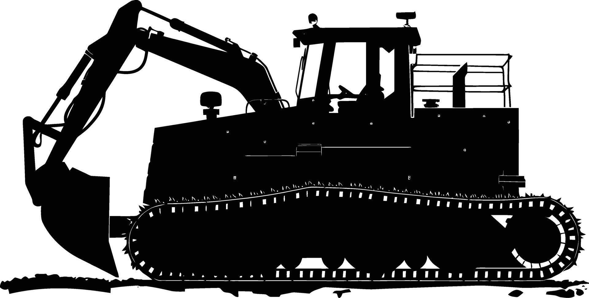 ai gegenereerd silhouet bulldozer bouw zwaar machine uitrusting zwart kleur enkel en alleen vector