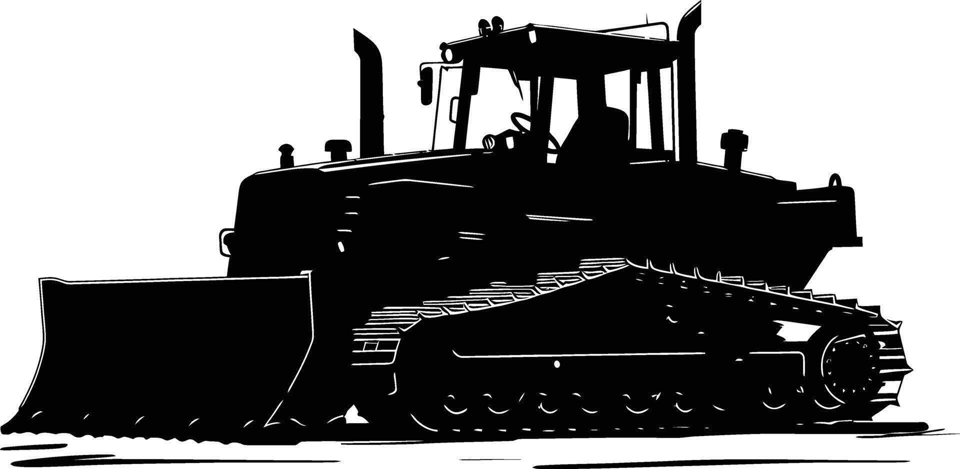 ai gegenereerd silhouet bulldozer bouw zwaar machine uitrusting zwart kleur enkel en alleen vector