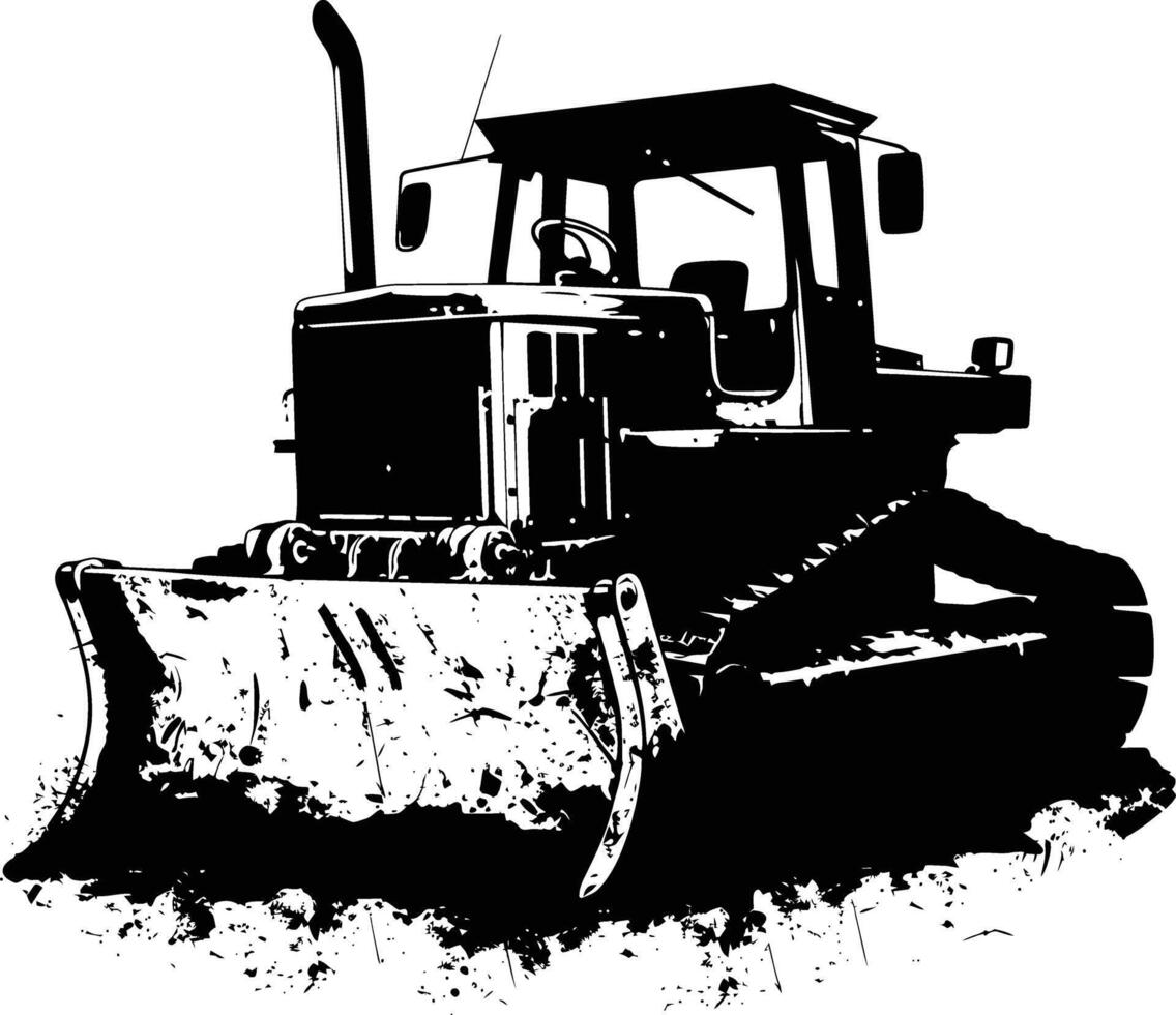 ai gegenereerd silhouet bulldozer bouw zwaar machine uitrusting zwart kleur enkel en alleen vector