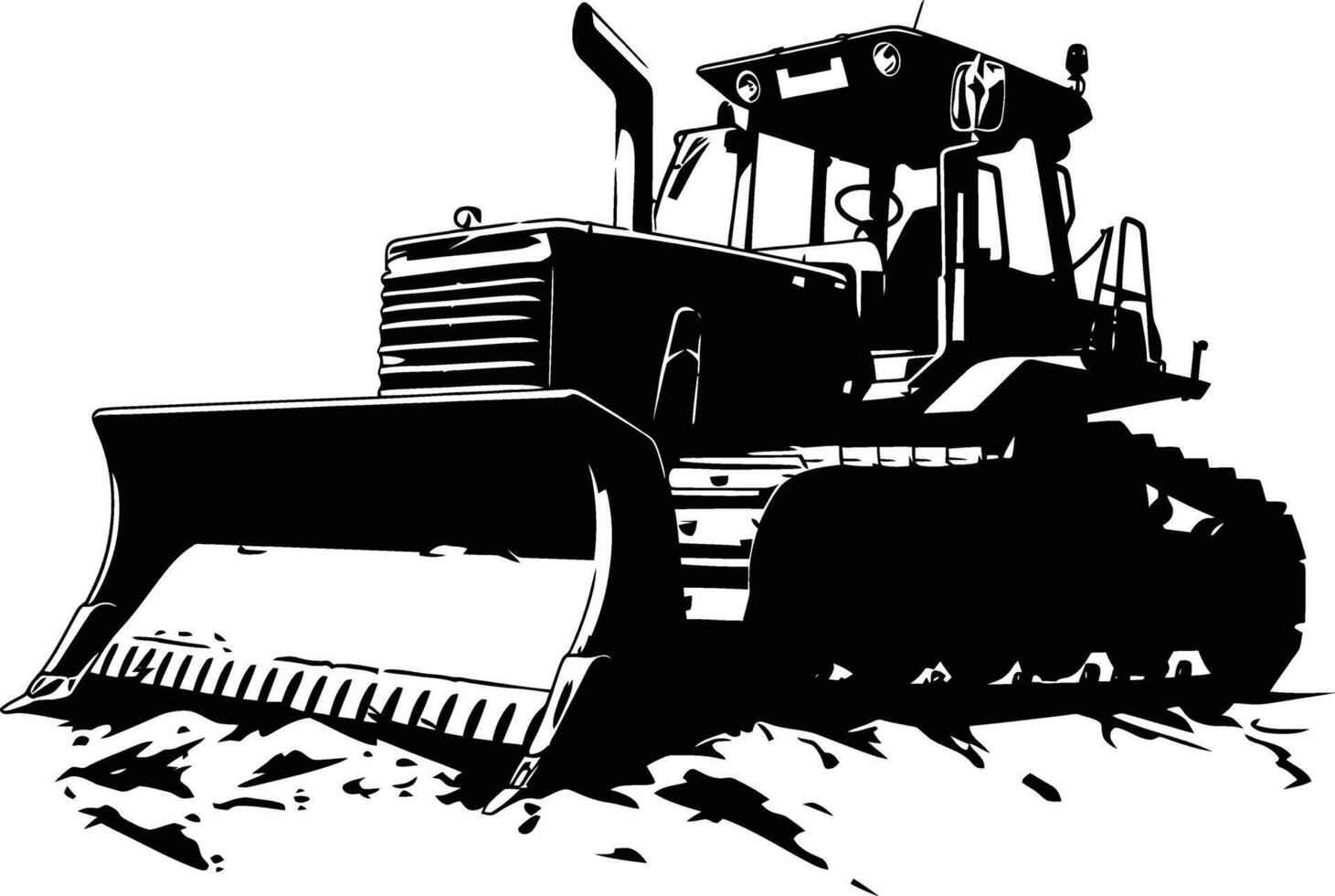 ai gegenereerd silhouet bulldozer bouw zwaar machine uitrusting zwart kleur enkel en alleen vector