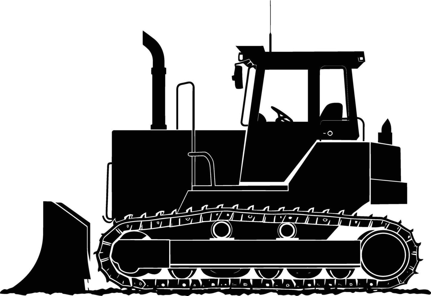 ai gegenereerd silhouet bulldozer bouw zwaar machine uitrusting zwart kleur enkel en alleen vector