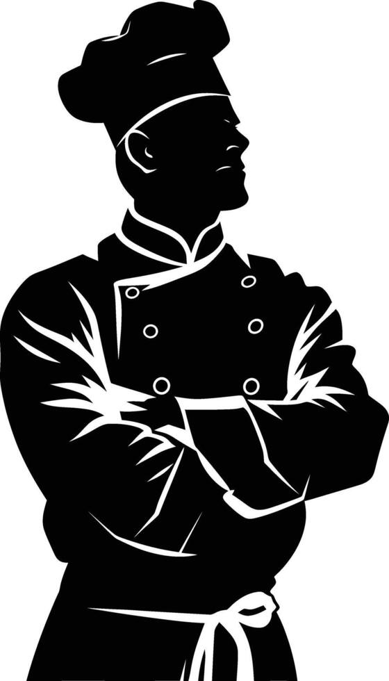 ai gegenereerd silhouet chef zwart kleur enkel en alleen vol lichaam vector