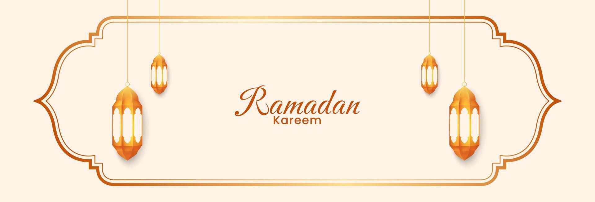 Ramadan kareem Islamitisch horizontaal spandoek. illustratie vector